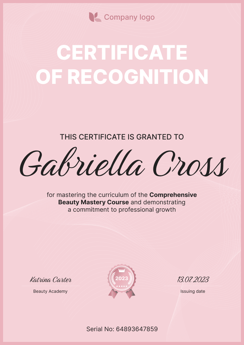 Certificate thumbnail
