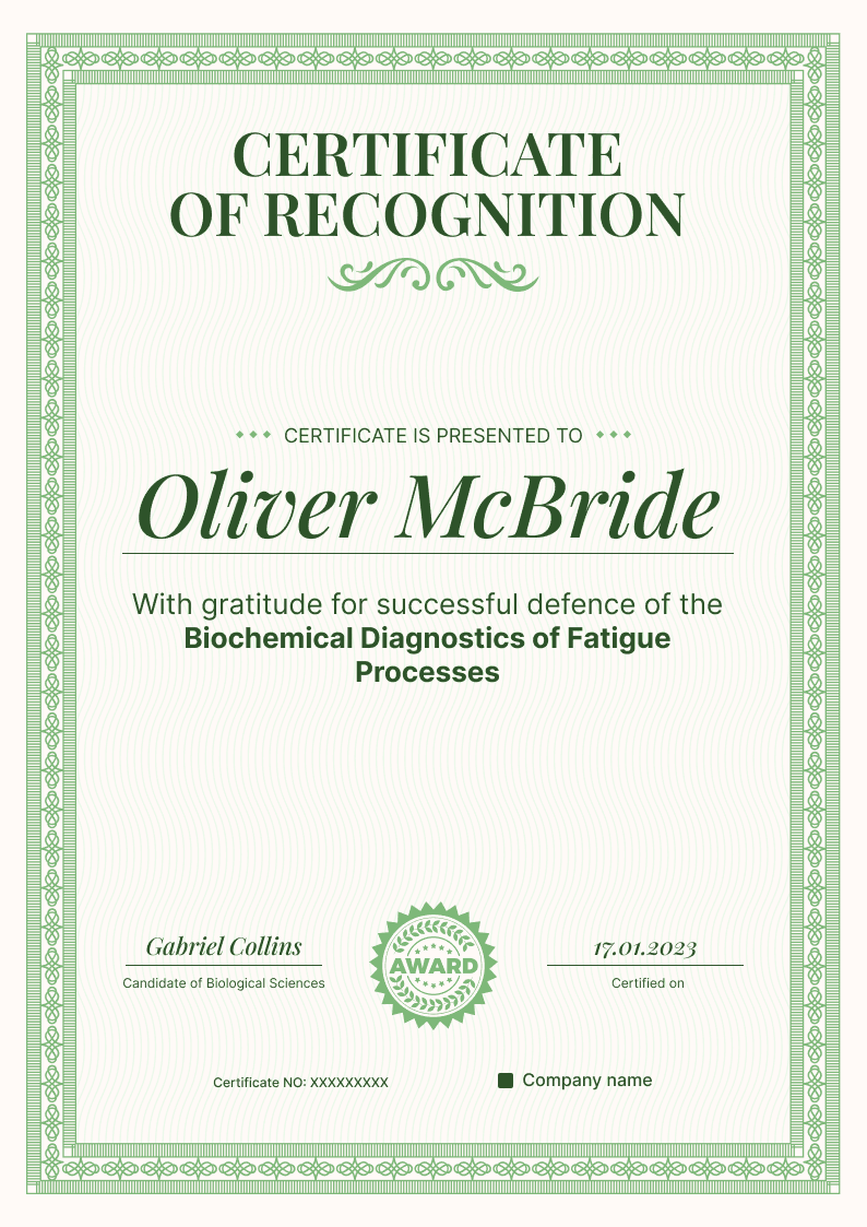 Certificate thumbnail