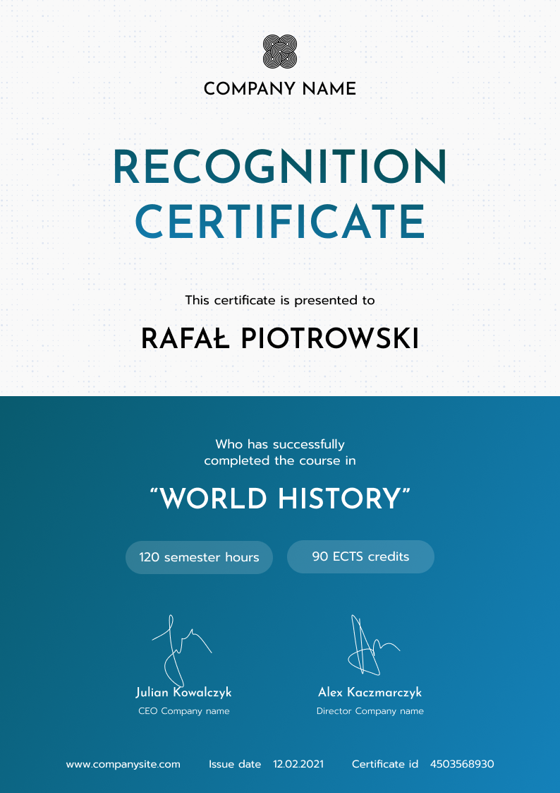 Certificate thumbnail