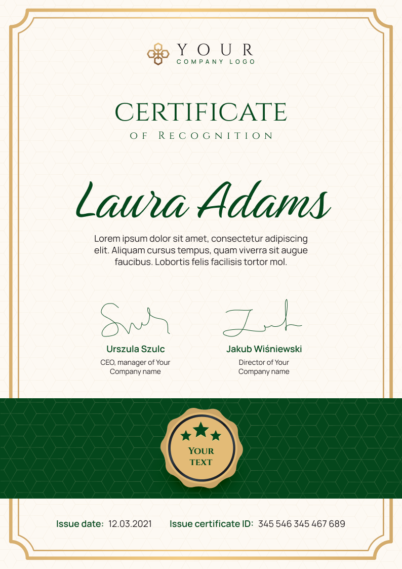 Certificate thumbnail