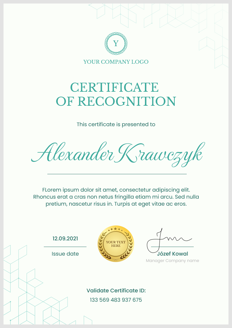 Certificate thumbnail