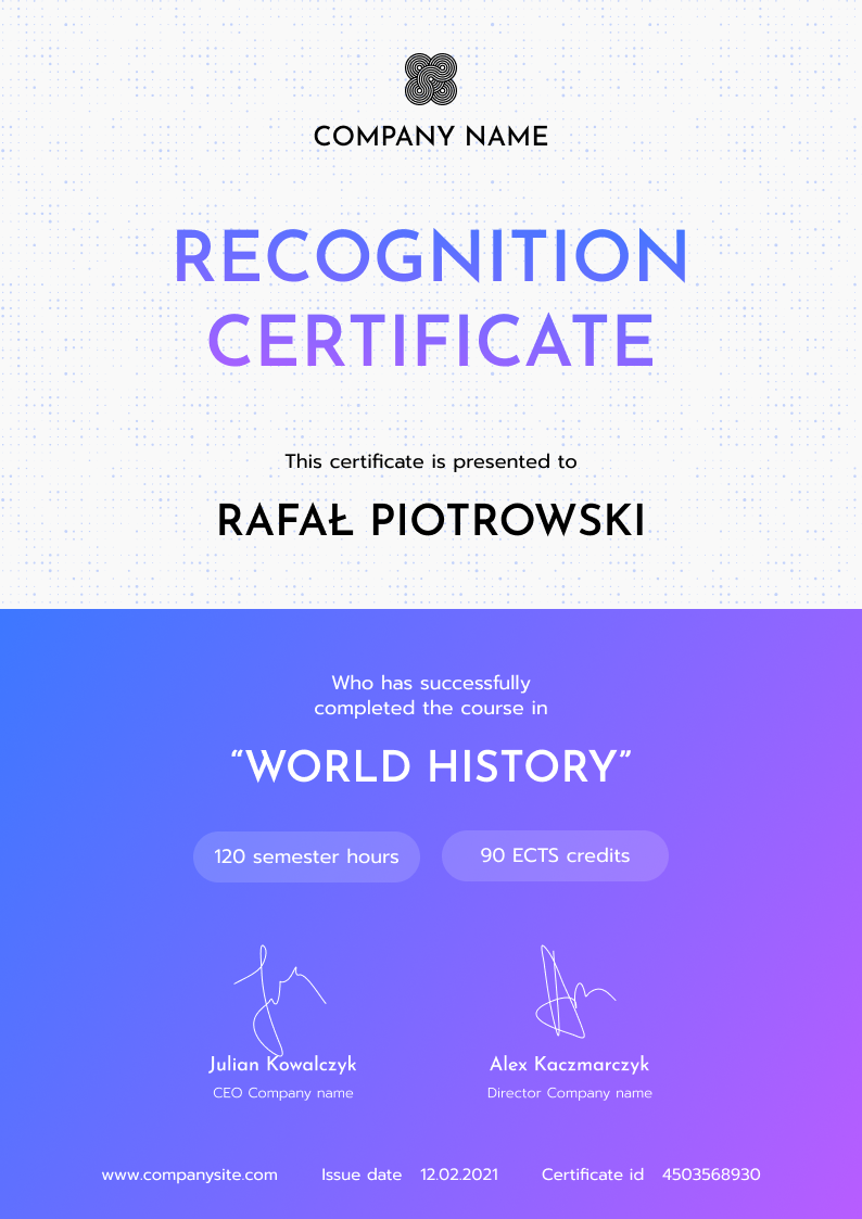 Certificate thumbnail